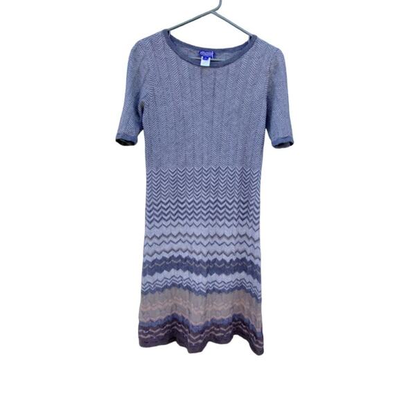 Pendleton Mission Stripe 100% Merino Wool Short Sleeves Knit Sweater Dress M - Picture 12 of 13